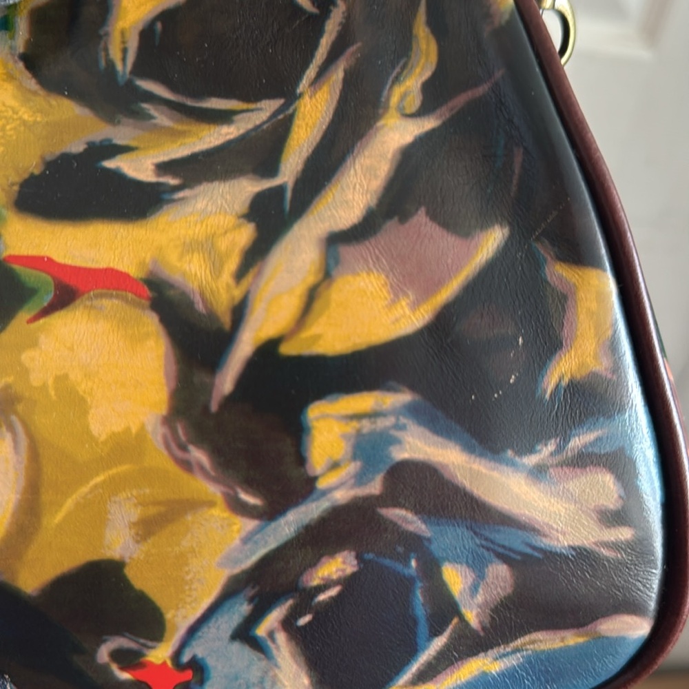 Patricia Nash Gracchi Frame Leather Winter Bloom Handbag Xbody Floral Brown - Picture 14 of 15